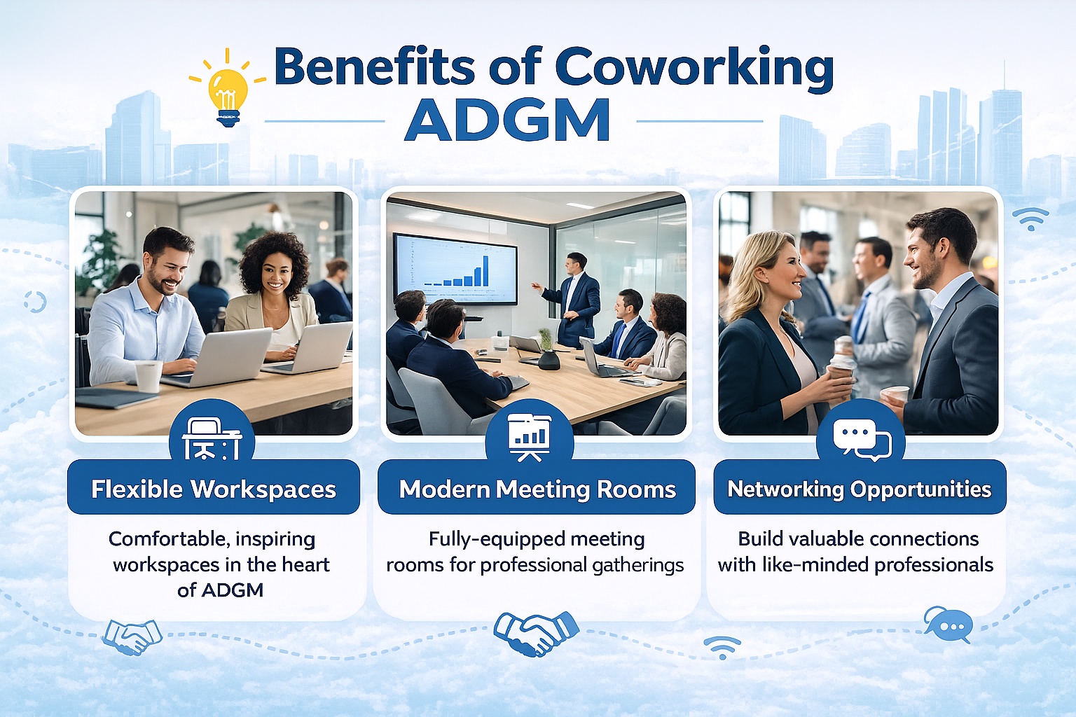 Benefits of Coworking ADGM including meeting rooms and networking